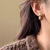 Pendant Vintage Women's Earrings Light Luxury Amber Ear Stud Romantic Amber Color Earrings  Wedding