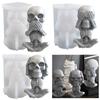 Flexible Resin Mold Skull Shape Ornament Molds Easy Releasing Silicone Texture for Epoxy Creative Table Decorations