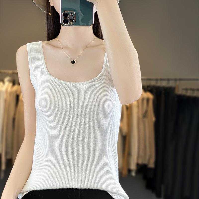 Summer New Loose Short Knitted Sweater Strappy Vest TopSlim-fitting Women's Wear
