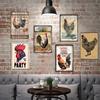 Chicken Rooster Hen Coop Egg Retro Vintage Metal Plate Decoration Wall Home Decor Tin Metal Sign Poster For Farmer New Year