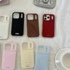 INS Brown Pink Polka Dots Purple Phone Case for iPhone 17 16 15 14 13 12 11 X XS XR XSMAX 7 8 Air Pro Max Plus Luxury