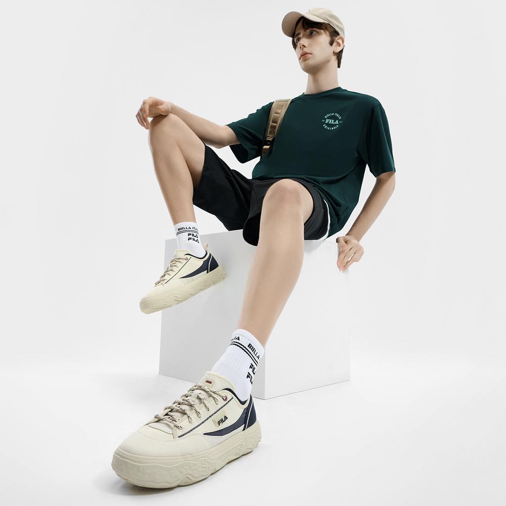 Fila Rock Casual Comfortable Low-Top Canvas Shoes Men Sneakers Yellow Green F12M421301FAB