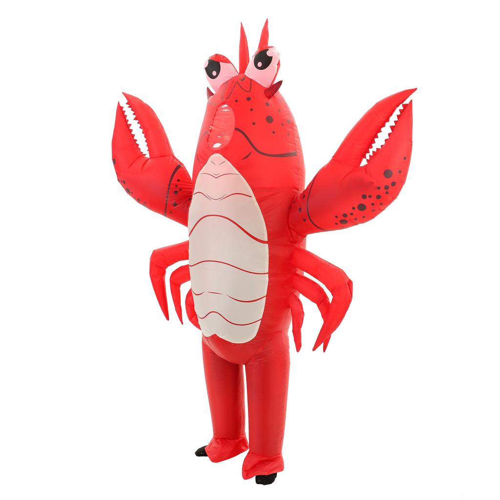 Costume gonfiabile di aragosta per adulti Divertente costume animale di pesce soffiabile Halloween Cosplay Festa Abbigliamento Tuta