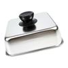 Stainless Steel BBQ Grill Lid With Ergonomic Handle Square Basting Cover Cheese Melting Dome For Indoor And Outdoor Use