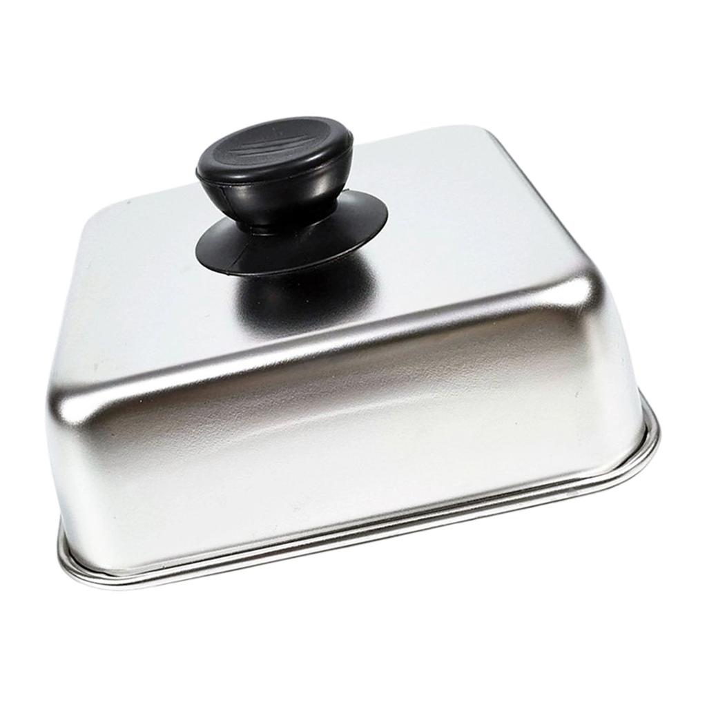 Stainless Steel BBQ Grill Lid With Ergonomic Handle Square Basting Cover Cheese Melting Dome For Indoor And Outdoor Use