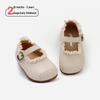Spring 2026 Lace Trim Baby Princess Mary Jane Shoes - Non-Slip Soft Sole for Girls