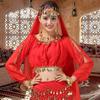 Women Belly Dance Costume Belly Dance Outfits Belly Dance Coins Tops Belly Dancing Crop Top for Halloween Party Stage