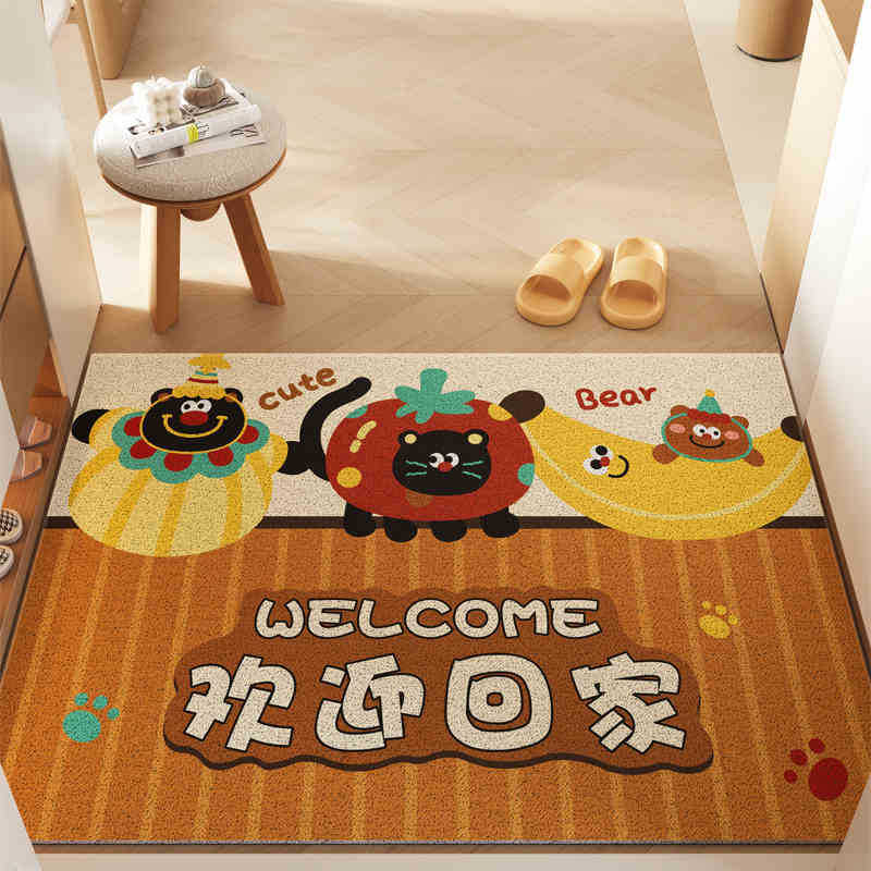 Mengqu Cartoon Home Floor Mat, The Entrance Can Be Cut And Easy To Take Care Of, Silk Ring Floor Mat, Household Scraping Mud Rubbing Soil