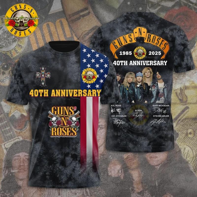 3D футболка Guns N Roses – Лицензионная и эксклюзивная футболка рок-группы M