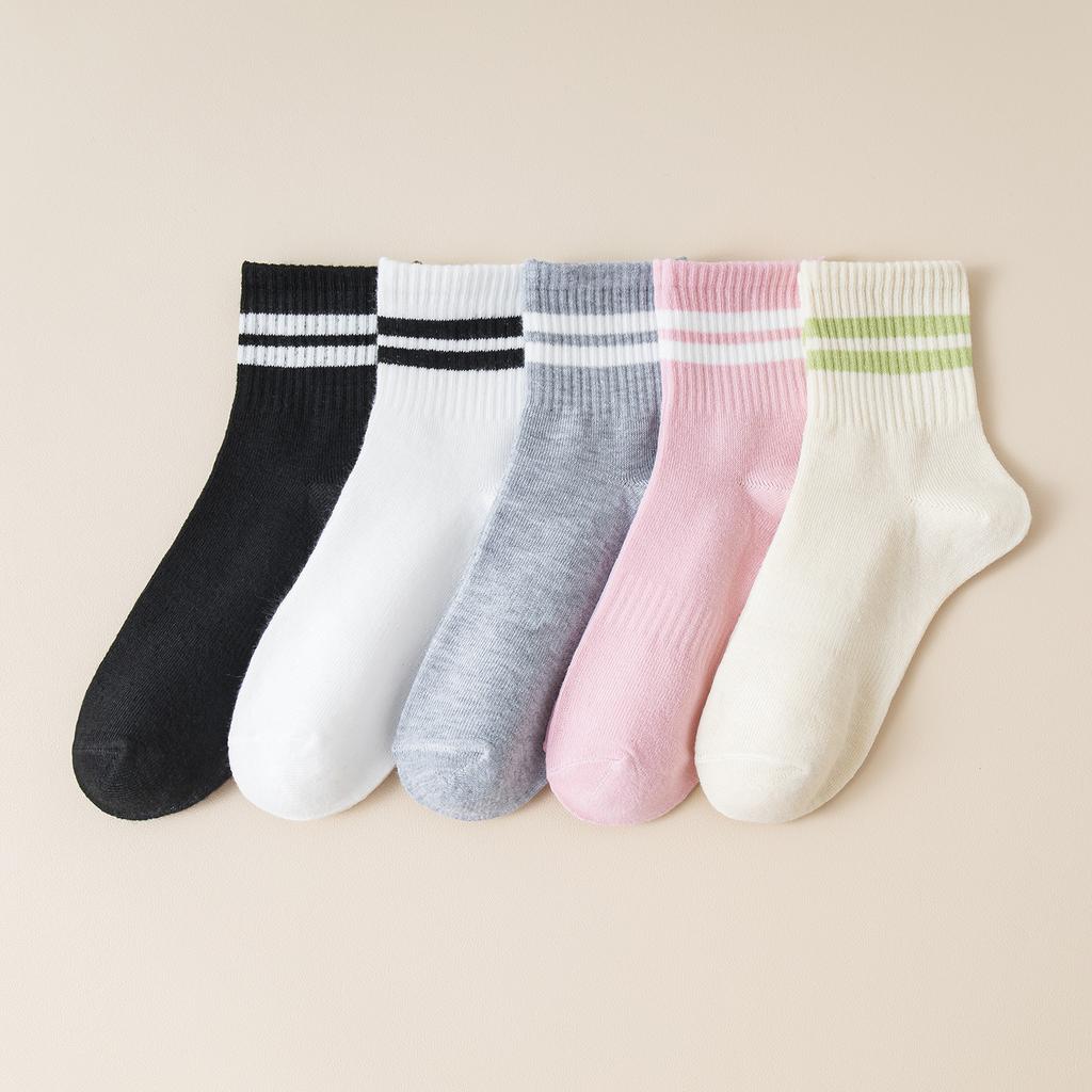 10 Pairs of Female Spring and Autumn Leisure Lovely Sports Parallel Bars Students Sweat In The Tube Socks