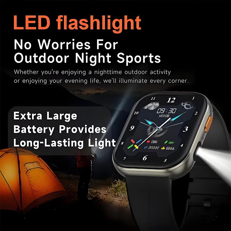 New smart watch 1000mAh 2.04 inch HD screen all day health heart rate detection 100+ sports IP68 waterproof Bluetooth call