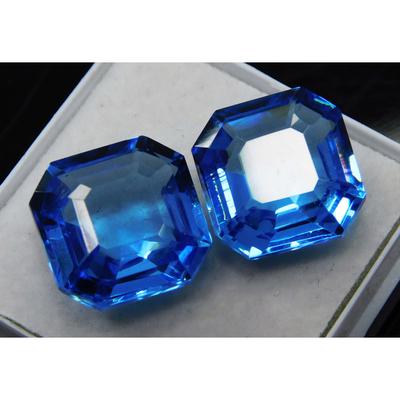 Natural Blue Sapphire Loose Gemstone 20.30 Ct Pair Square Shape September Birthday Birthstone