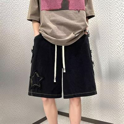 Cargo Shorts Men's Retro Denim Summer Basic Style Simple And Versatile Hot Selling High Waist Casual Street Fashion Chic Shorts