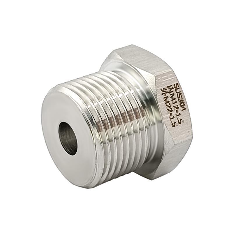 

Stainless Steel 304 Threaded Conversion Fitting: Female M12X1.5 to Male M22X1.5 Metric Reducer (1160)