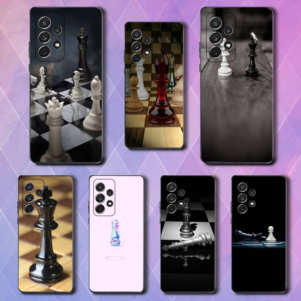CHESS CHECK MATE For Samsung Galaxy S25 S24 S23 Ultra S22 S21 Plus S20 Black Soft Silicone Protective Case
