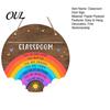 Classroom Decor Sign Wooden Welcome for Door, to Our Round Door Hanging Hanger, Front Sign, Back School Preschool Decoration