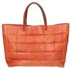 HENRY CUIR Omino Embroidered Leather Tote Bag Orange brownUsed