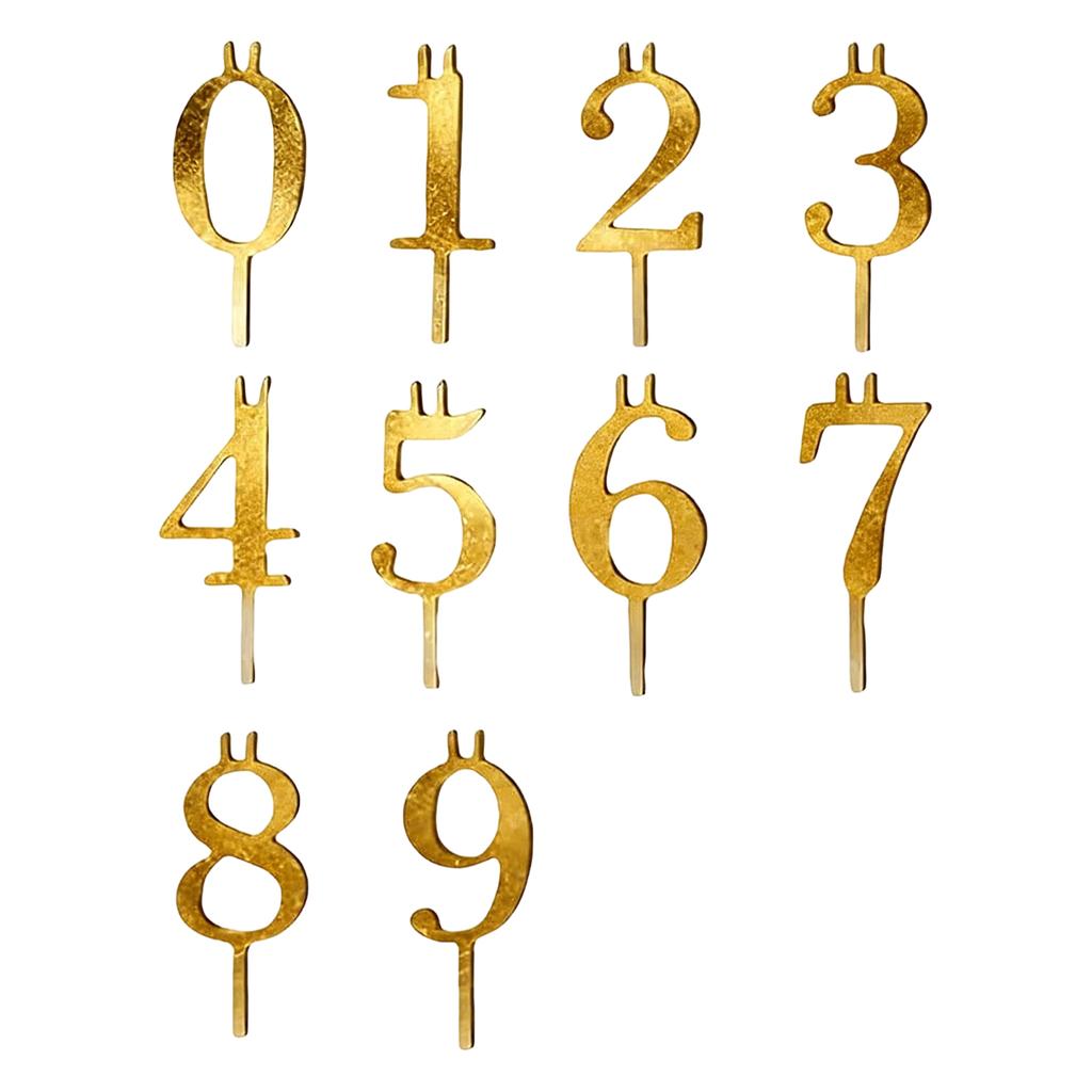 Numbered Aluminum Birthday Cake Candle Holder Set