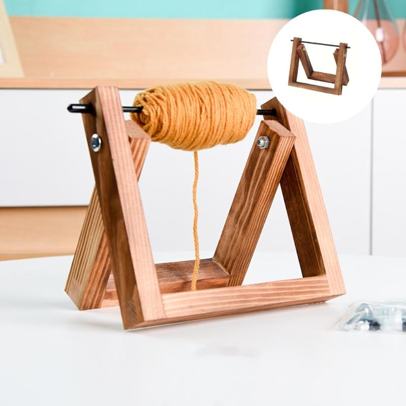 Holz-Garnspender 360 Grad drehbarer Holz-Garnhalter Ständer Schreibtisch Garnrollen-Organisator Für Strickprojekt