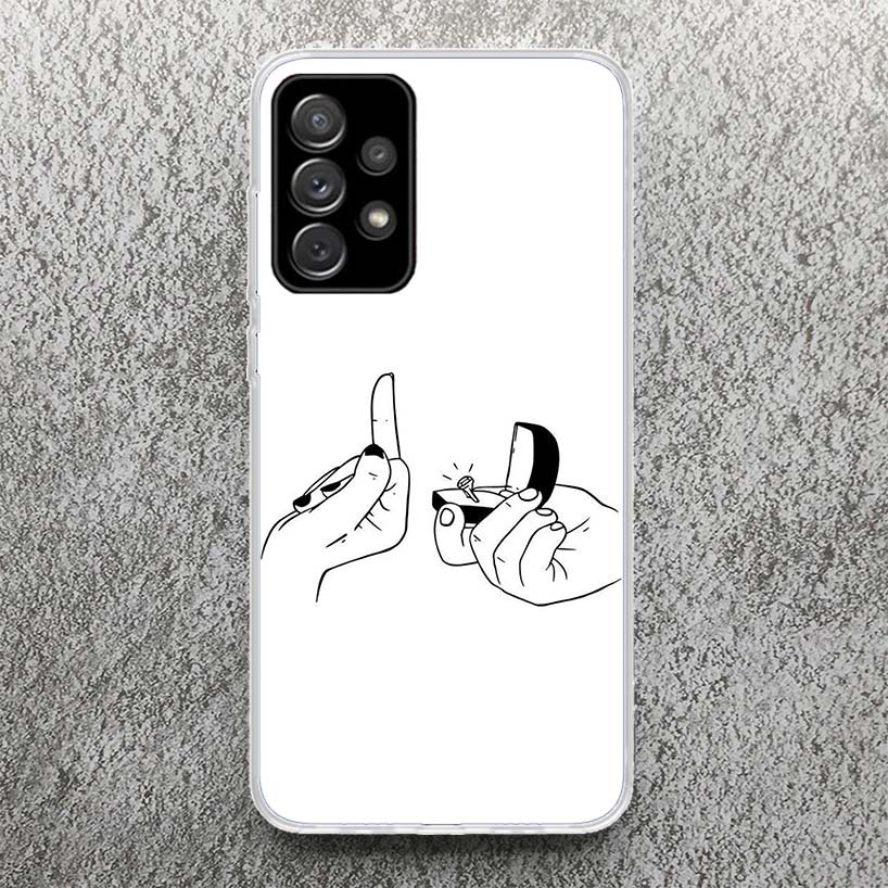 Middle Finger Print Soft Case for Samsung Galaxy A52 A51 A50 A42 A32 A22 A12 Phone Shell A41 A31 A21S 71 A30S A20S A10S A40