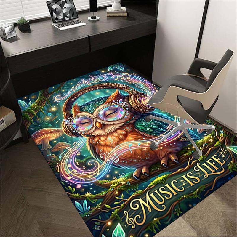 

1PC Owl Music Non-Slip Floor Carpet Compatible for Office&Living Room&Bedroom&Dining room - Soft & Pattern-G0315 60cm by 90cm