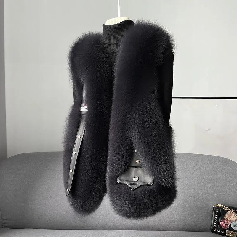 High-end fur all-in-one fur vest women's autumn slimming and age-reducing outer wear short style