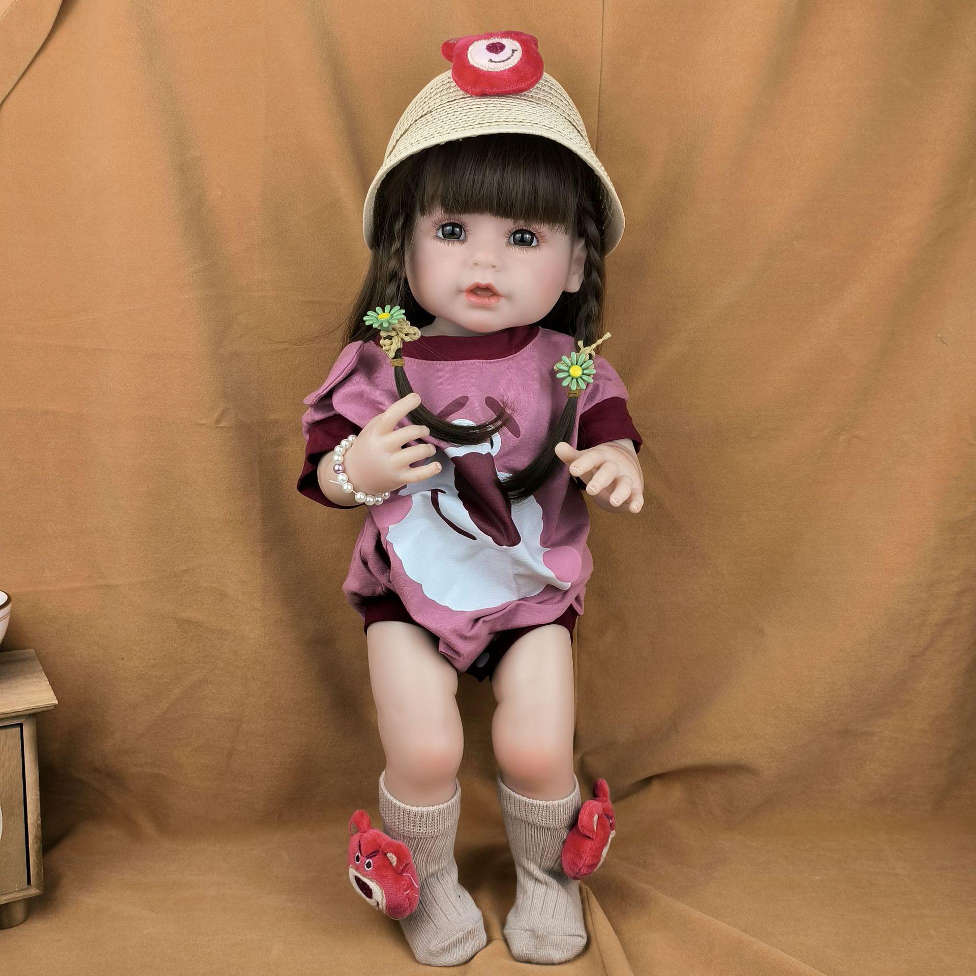 

Soft Silicone Reborn Baby Doll, 55 cm - Princess Girl Toy with Changeable Outfits, Perfect Gift for Children 55 cm арбуз красный