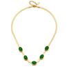 4Pcs Bracelet Green Rhinestone Jewelry Set Choker Crystal Jewelry Suit Necklace Earrings Set  Women