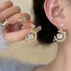 One Arrow Through Heart Opal Stud Earrings, 2025 New French Gentle Niche Non-Pierced Ear Clips for Women