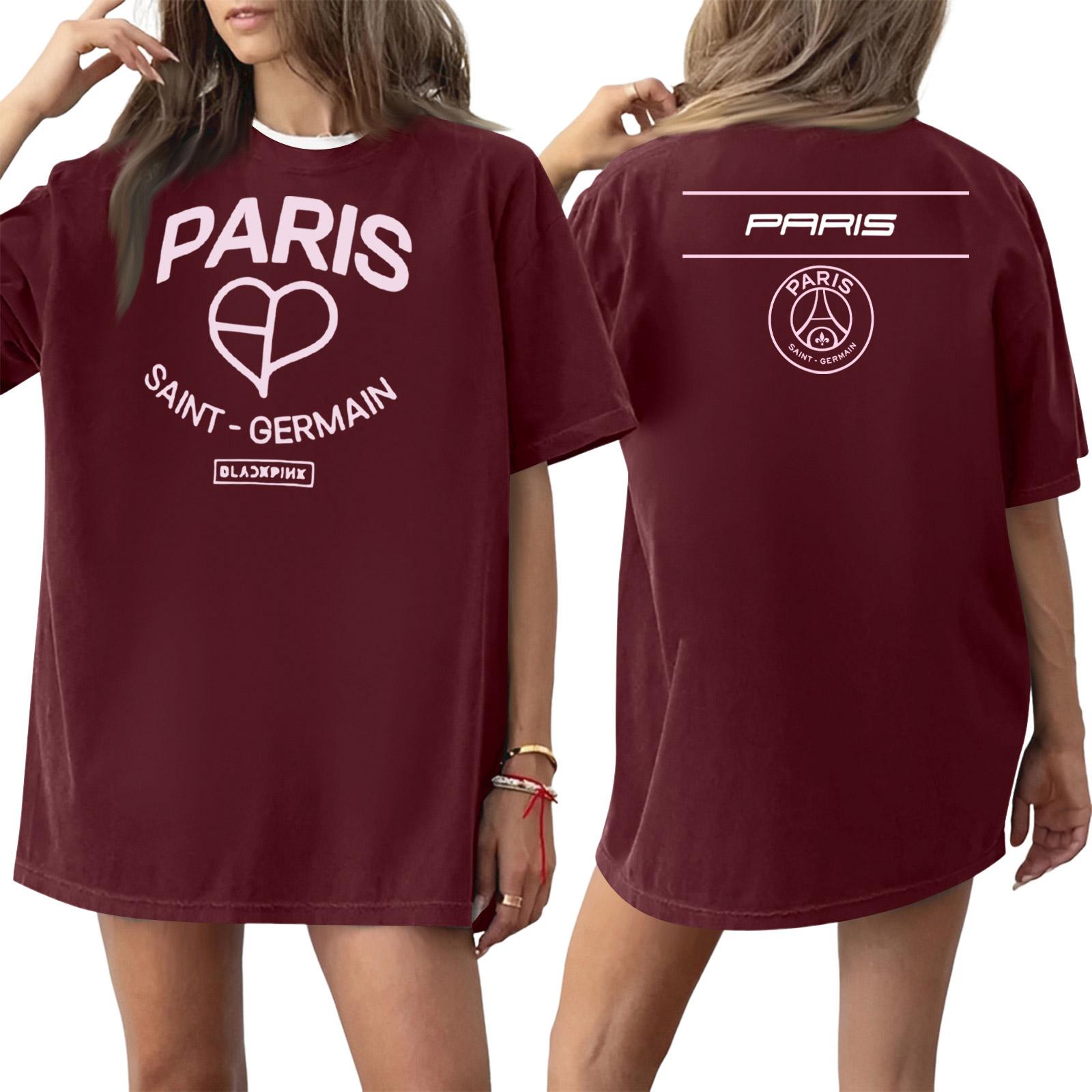 

Женская футболка с круглым вырезом и короткими рукавами с принтом XXXL винный