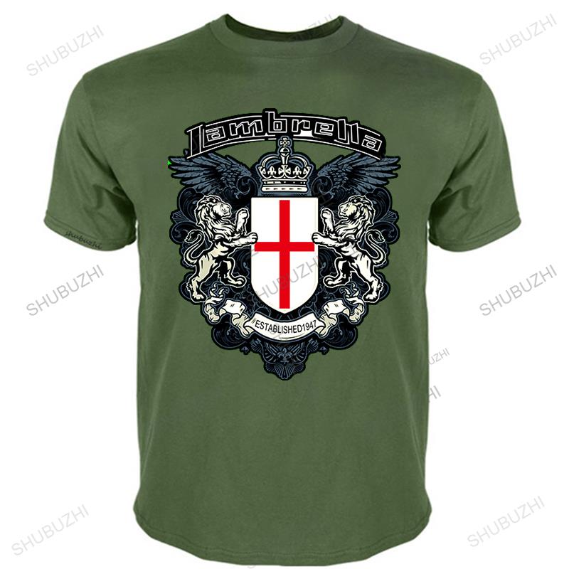 

Чоловіча футболка з круглим вирізом Lambretta у 4 кольорах: чорний, білий, червоний, повсякденна, стильна ретро-футболка, бавовняна чоловіча вінтажна брендова футболка 4XL