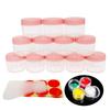 Wopanxye Set de 20 ml Cutii Rotunde Mici pentru Reumplere Accesorii Depozitare Bidoane din Plastic Cosmetică Cremă Recipiente Cosmetice Transparente cu Roz Mic