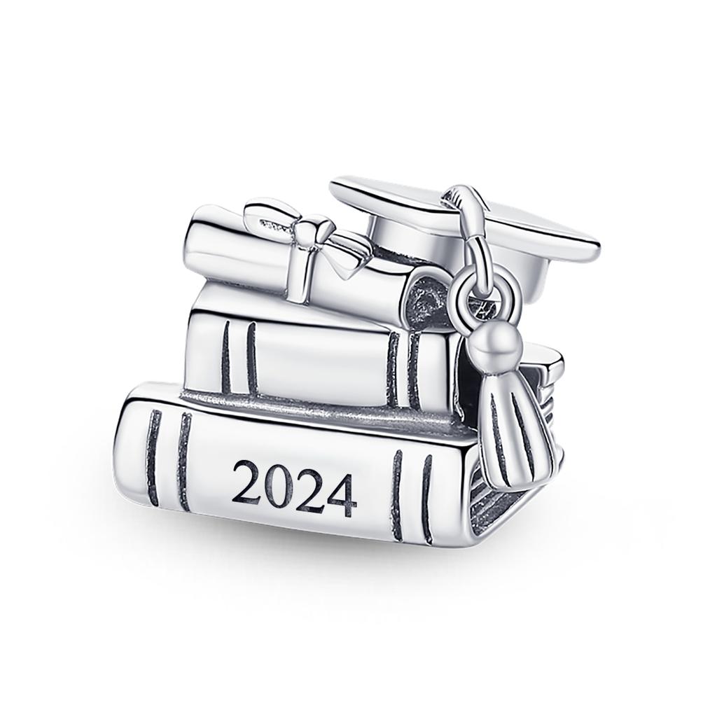 Kupferbeschichtet Glückliche Abschluss-Doktorhut-Anhänger Perlen Anhänger Perlen Anhänger Kompatibel mit Authentischen DIY Armbändern Geschenk Damen Schmuck