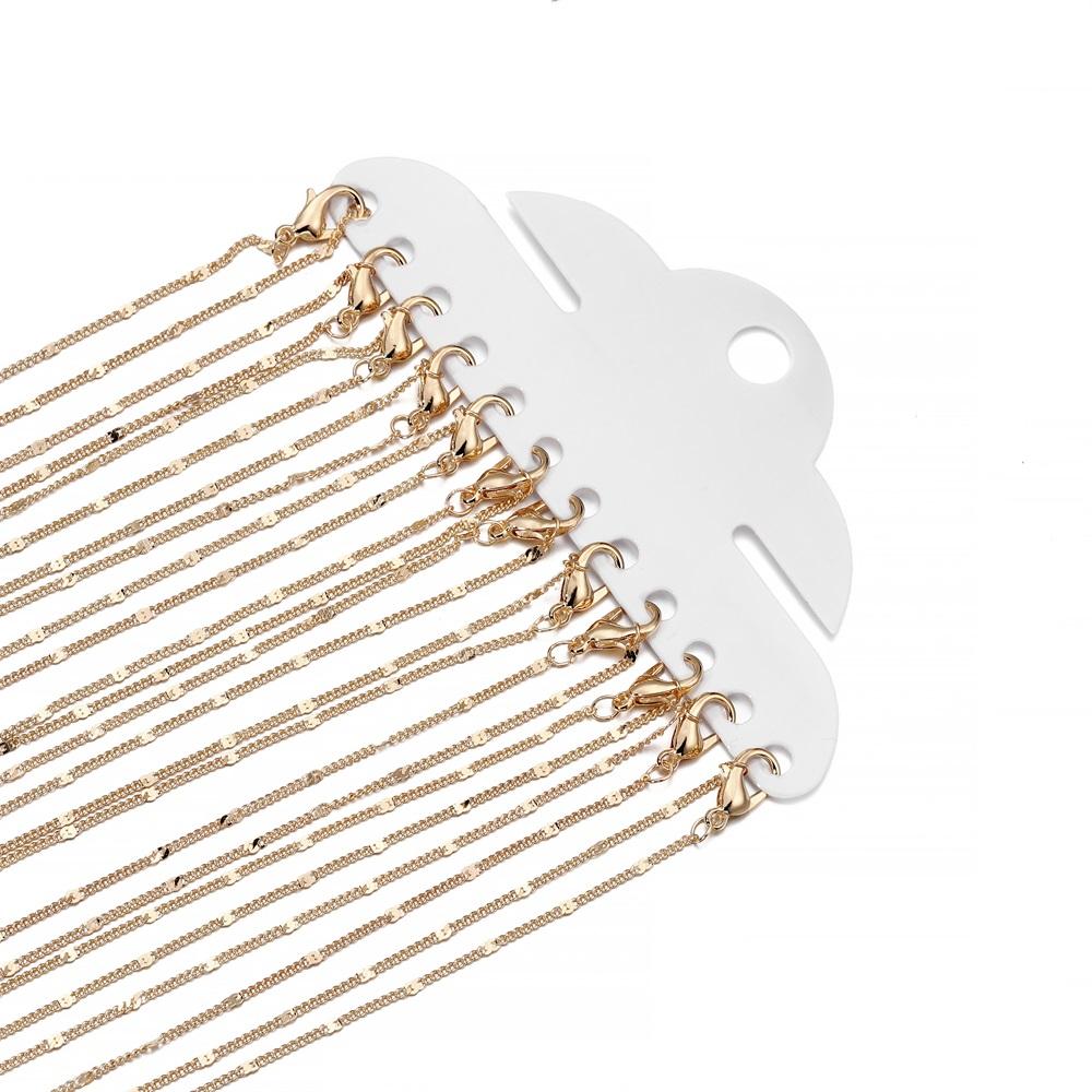 

12Pcs/Pack 40-60cm White K Gold Lobster Claw Clasp Necklace Chains DIY Making Materials Jewelry Bulk Accessories Wholesale 40cm
