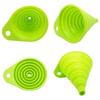 1/4PCS Silicone Collapsible Funnel Foldable Kitchen Long Neck Dispense Gadget Tool Filter Sorter Small Water Bottle Liquid Oil