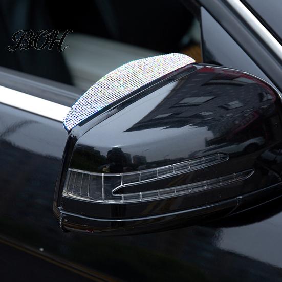 Rearview Mirror Rain Protector Rhinestone Car Side Visor Guard, Anti-Glare Rear View Exterior Decorative Accessories Eyebrows, Widened Arc Mirrors