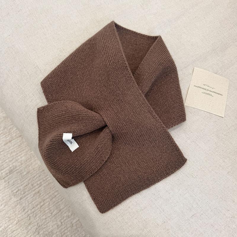 Wool Winter Scarf For Women Warm Triangle Knit Scarves Hijab Solid Lady Shawl Wrap Female Pashmina Bandana Head Scarfs