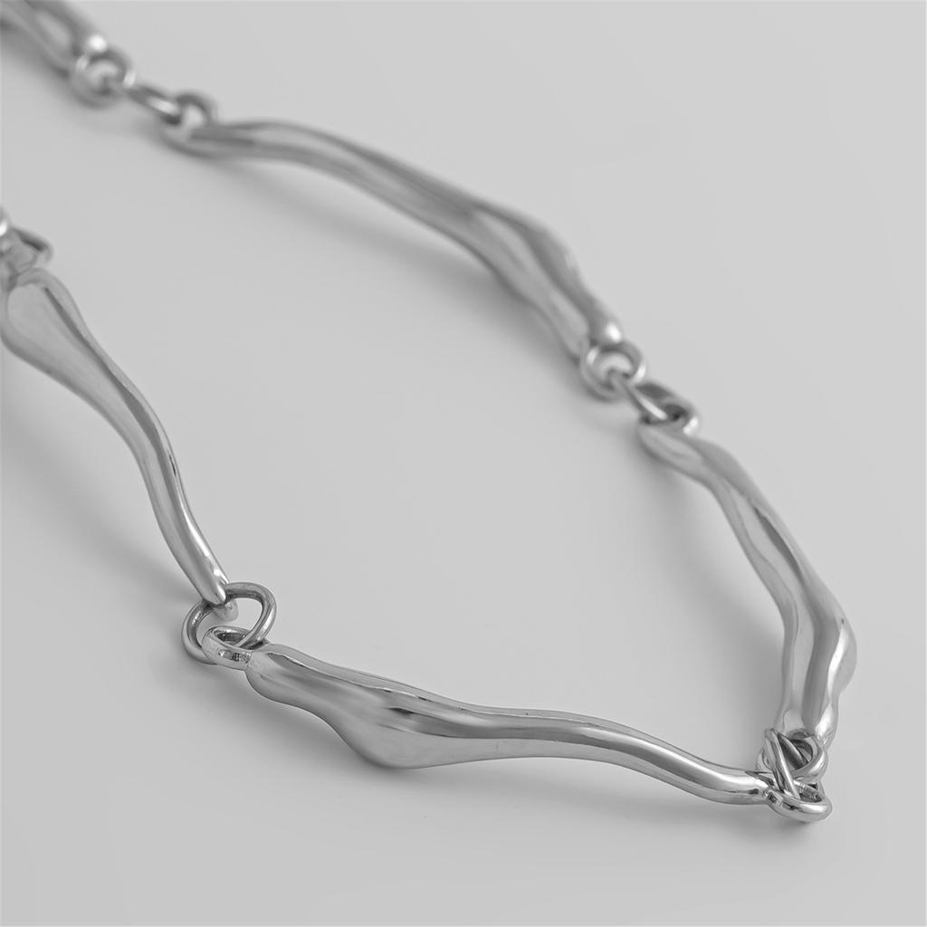 Irregular Metal Necklace Adjustable Length Neckchain Daily Wear Clavicle Chain Stylish Party Jewelry for Men and Women