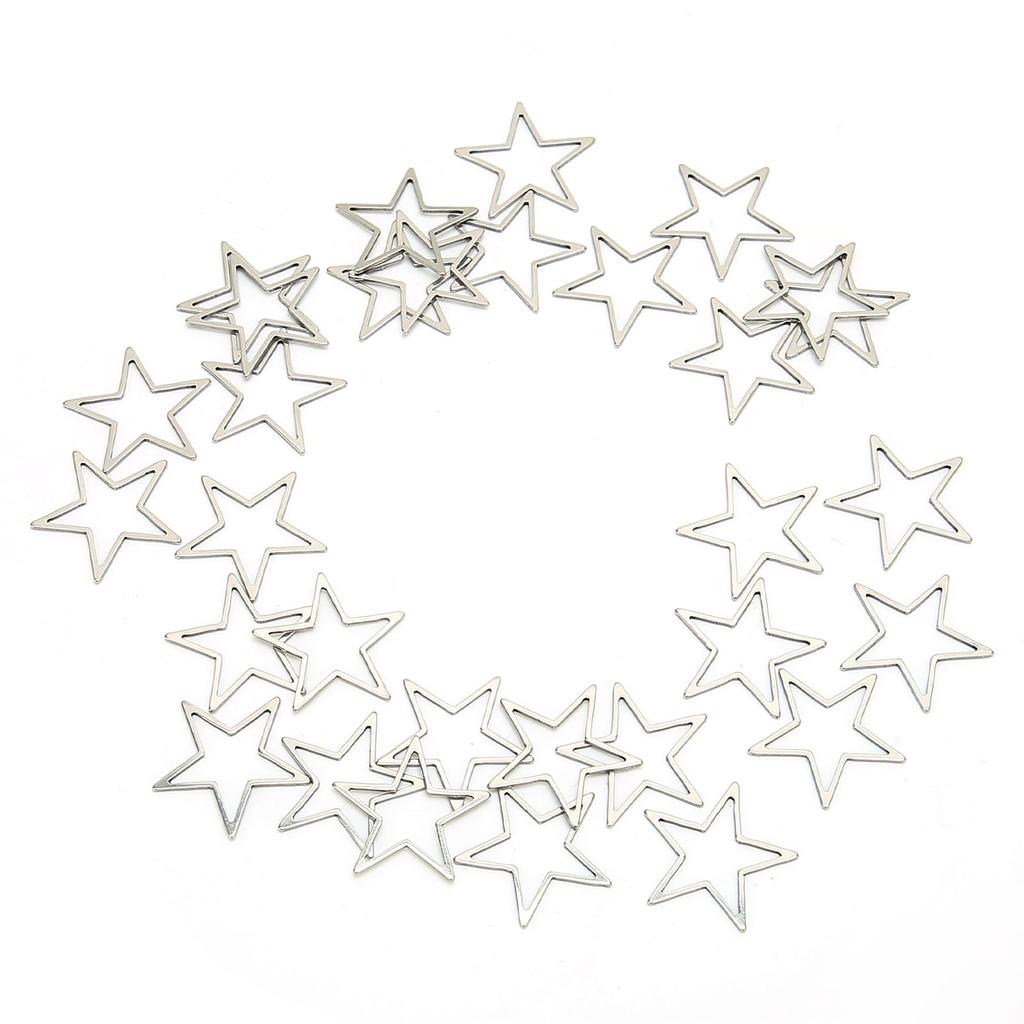 Jewelry Making Resin Craft Bezel Stainless Steel DIY Open Bezels Hollow Frame PendantStar Shape 30pcs S
