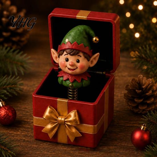 Funny Desk Accessory Christmas Magic Pop-Up Gift Box, Cute Reindeer Santa Claus Gingerbread Prank Unique Holiday Surprise Reusable Spring-Loaded