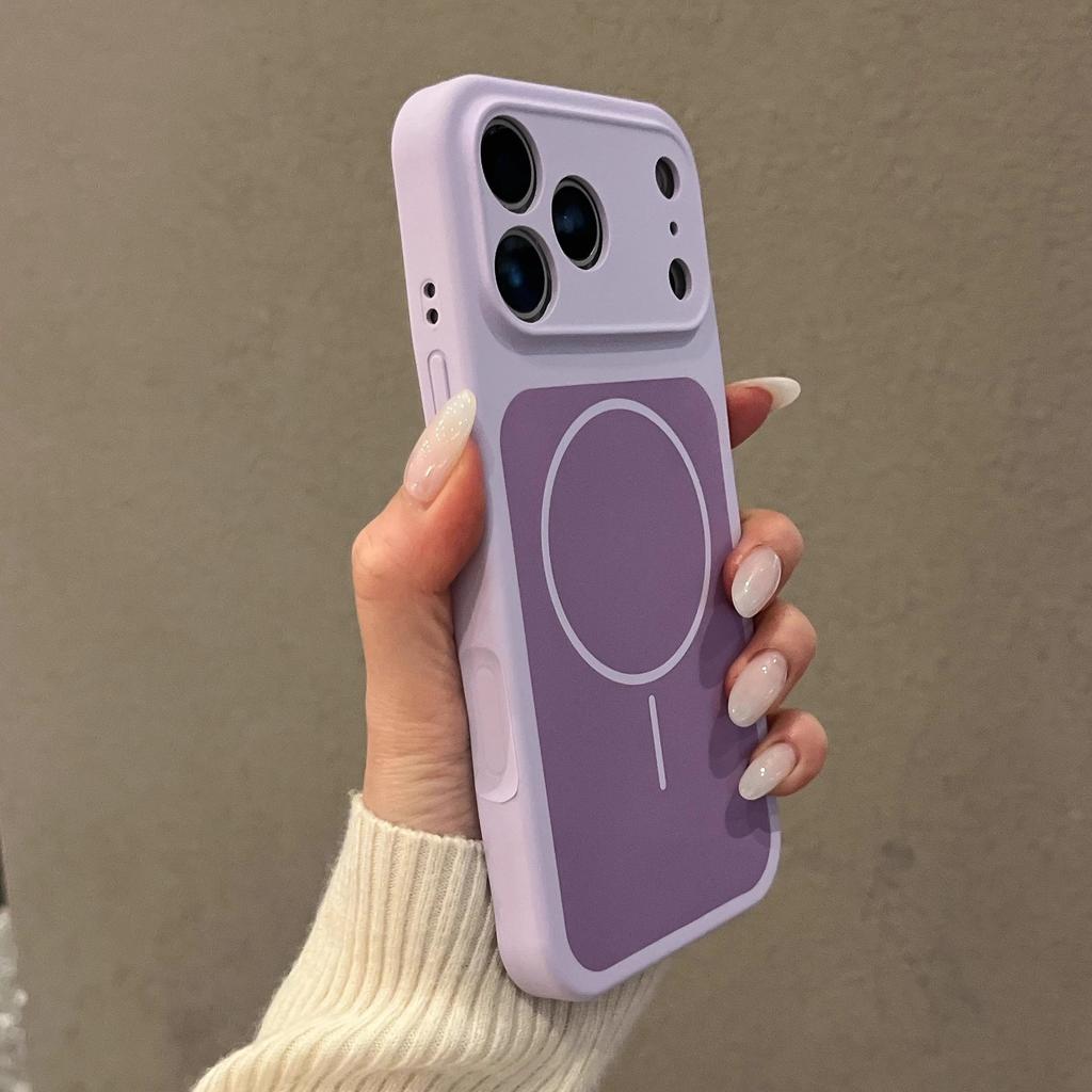Applicable To iPhone17ProMax Mobile Phone Case Two-color Liquid Silicone Magnetic Suction Apple 16ai Button All-inclusive Lens