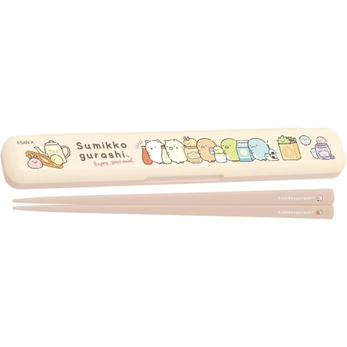 Sumikko Gurashi Chopsticks Set, 18cm, Bento Chopsticks Case, Made in Japan, Dishwasher Safe, San-X Lunch Market 2 Set (Chopsticks Set, Freezer Bag)