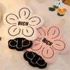Coral Fleece Hand Towel Flower Shape Handkerchief Rag Cute Hanging Hand Cloth  for Kitchen Bathroom