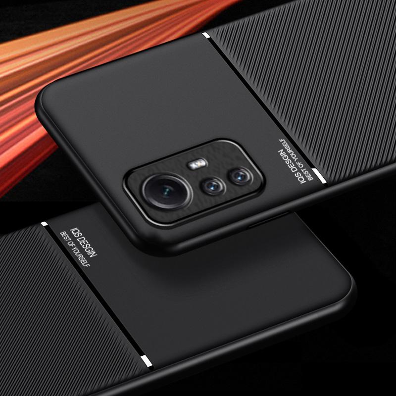 For Xiaomi Redmi Note 12S 4G Lines Imprinted PU Leather+TPU Case Magnetic Car Mount Phone Cover