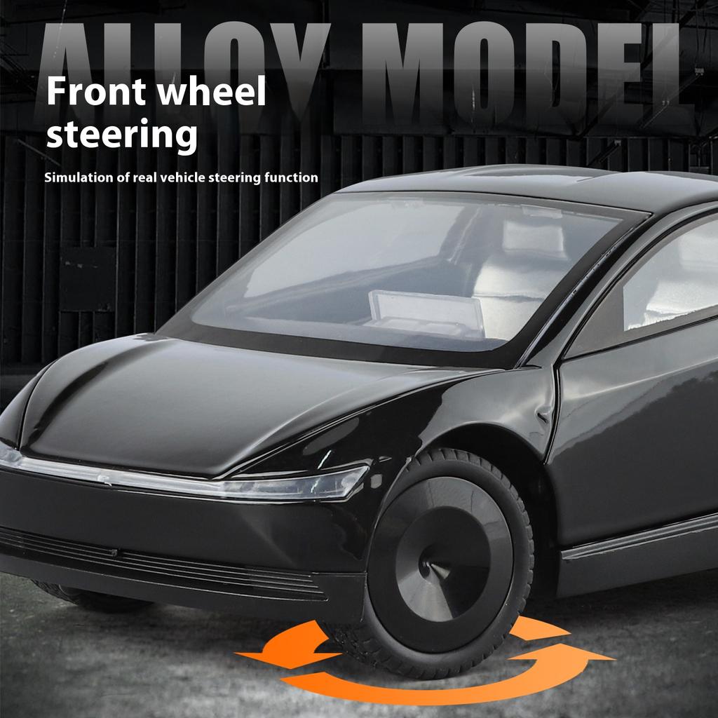 1/24 Legierung Die Cast Tesla ROBOTAXI Automodell Simulation Ton und Licht Ornament für Jungen Spielzeug Halloween Geschenk