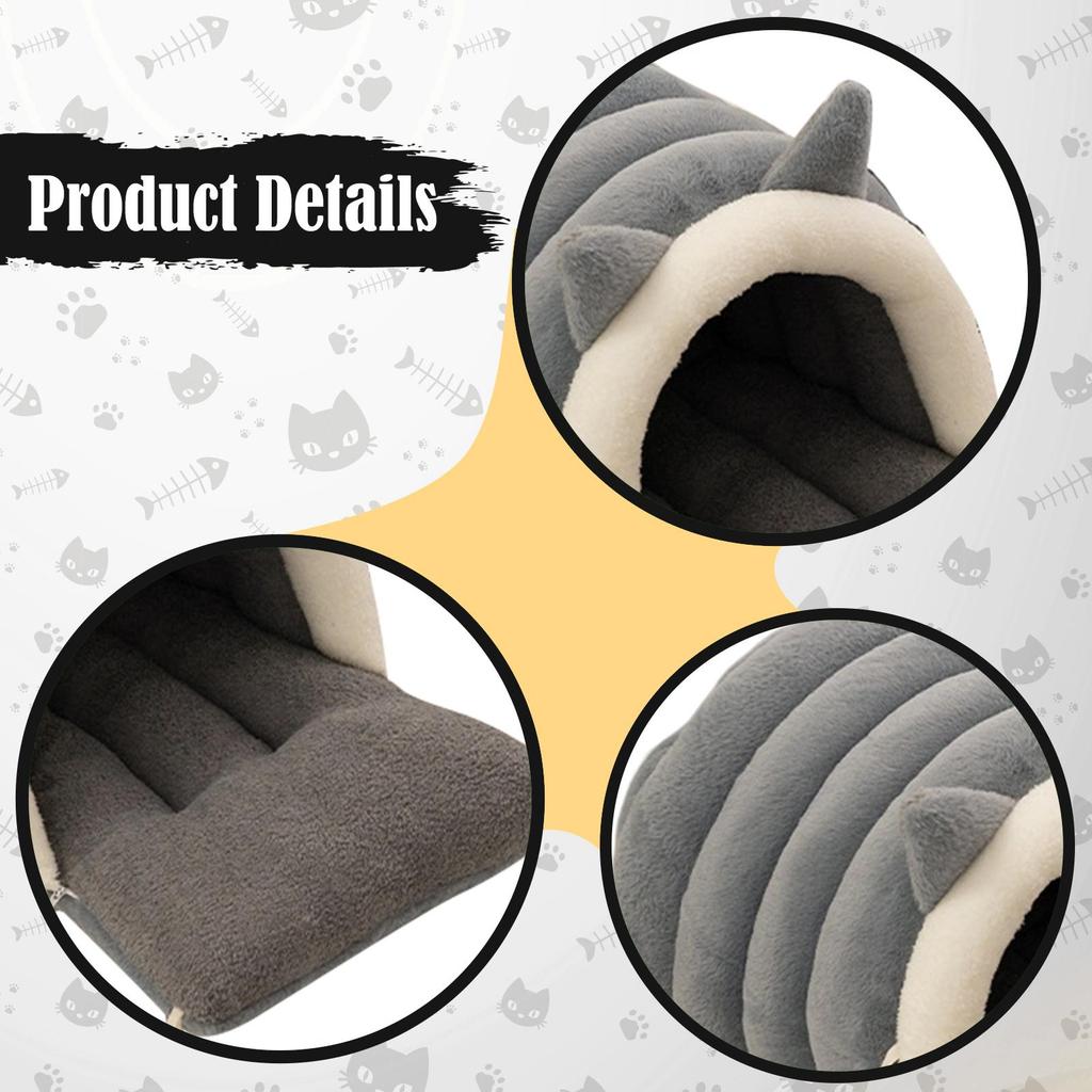 Slipper Cat Bed Detachable Soft with Hooded Covered Hood Hideway Pet House Nest for Pet Supplies Rabbit Kitty