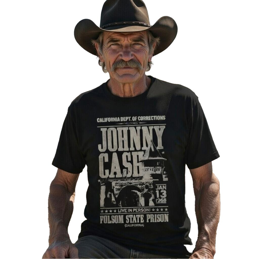 Johnny Cash Unisex Adult Prison Poster T-Shirt