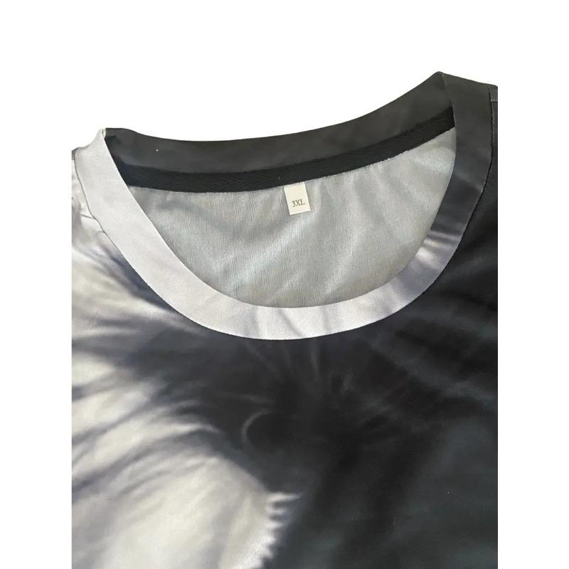 Summer Animal Lion Print Fashionable Comfortable Loose Fit Casual Sports Men's Short Sleeved Sport Wear