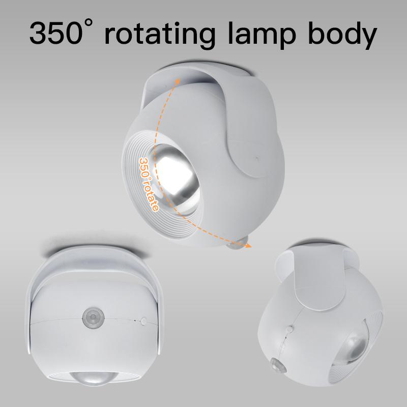 Rotate LED Wall lamp Motion Sensor Night lights For Children Bedroom Decoration Hallway Stairs WC Bedside Bedroom Lamp