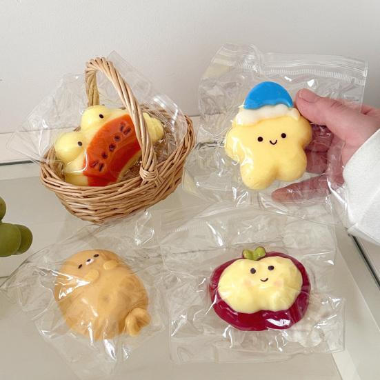 Brinquedo de Aperto de Frutas Desenho Animado Subida Lenta Alívio de Estresse Estrela Croissant Foca Pintinho Brinquedo Sensorial Estudantes Trabalhadores de Escritório Presente Anti-ansiedade
